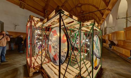 No Particular Night and Morning: an installation of painting, light and the iconography of tattoos by Uwe Esser
